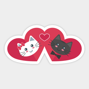 Cats in Love and in my Heart Sticker